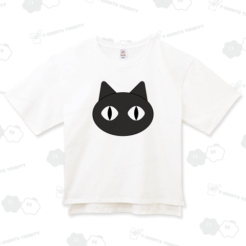 黒猫 長袖ラグランTシャツ /CAT・ネコ・ねこ・アニマル・動物・ロゴ・可愛い・カワイイ・かわいい・シンプル・女性・子供・模様・絵・デザイン