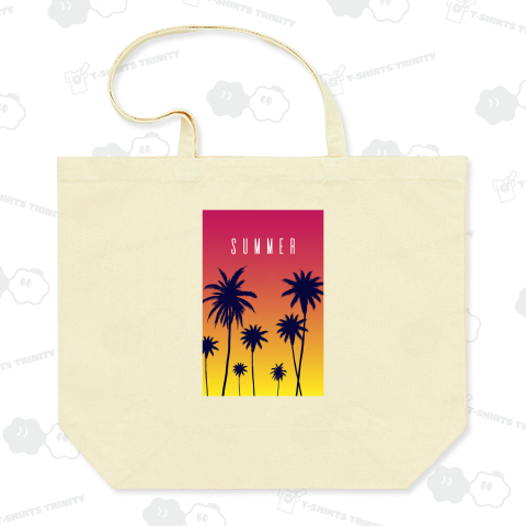 SUMMER-ヤシの木と夕焼け-