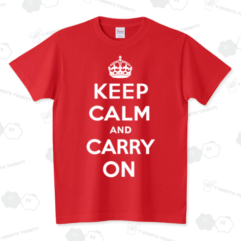 KEEP CALM AND CARRY ON 白ロゴ