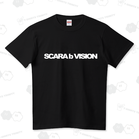 スカラヴィジョン テキストロゴ(ホワイト) ハイクオリティーTシャツ(5.6オンス)