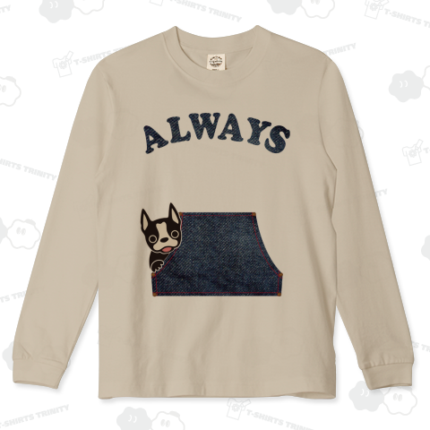 デニムカンガルーポケットからボステントリア