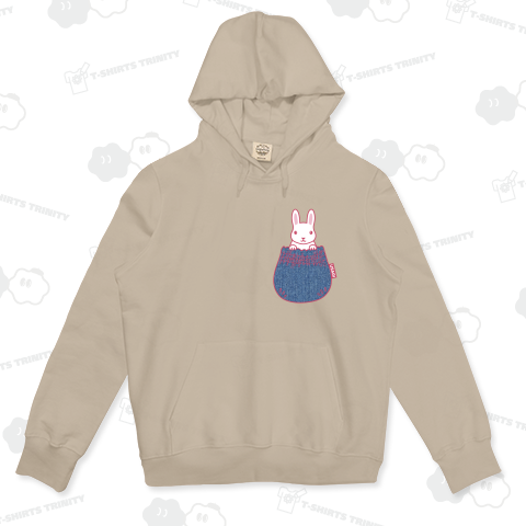 デニムシャーリングポケットから白うさぎ