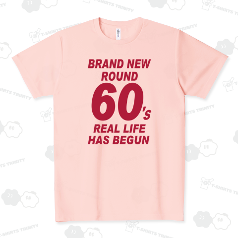 ROUND60 / 還暦&アラ還を軽やかにすごすロゴ ドライTシャツ(4.4オンス)
