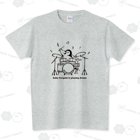 ドラマーの赤ちゃんペンギン スタンダードTシャツ(5.6オンス)