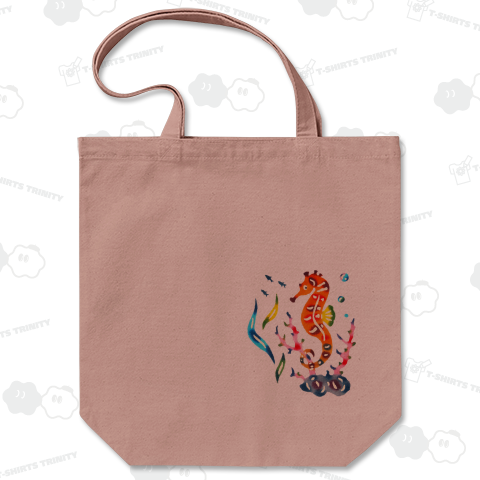 紅型柄タツノオトシゴ（トートバッグ Mサイズ）|デザインTシャツ通販