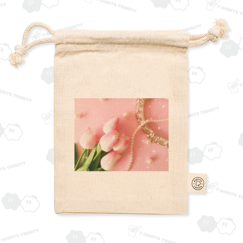 ピンクのチューリップとパールのキラキラ