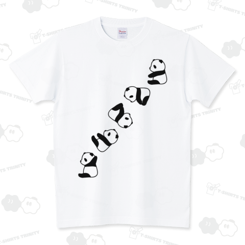 回転して着地に成功したパンダ スタンダードTシャツ(5.6オンス)