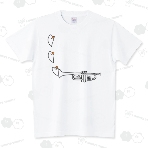 トランペット 猫 スタンダードTシャツ(5.6オンス)