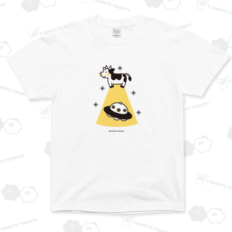 牛とUFOの逆アブダクション 黄色