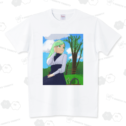 公園で座る女性