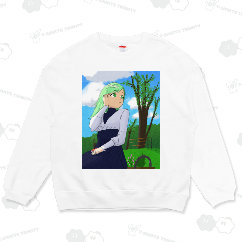 公園で座る女性