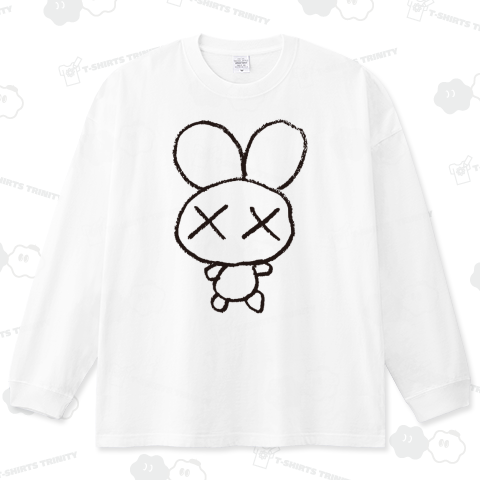 タスケテうさぎ ビッグシルエットロングTシャツ(5.6オンス)
