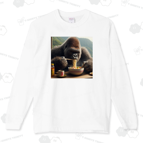 ラーメンを食べるゴリラ