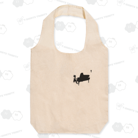 シルエット ピアニストと熱気球