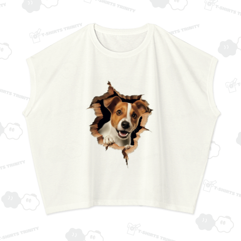 壁穴から覗く犬(リアル3Dイラスト)
