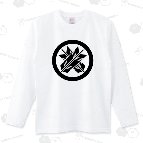 丸に違い矢(まるにちがいや)家紋デザイン・文字黒