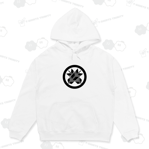 丸に違い矢(まるにちがいや)家紋デザイン・文字黒