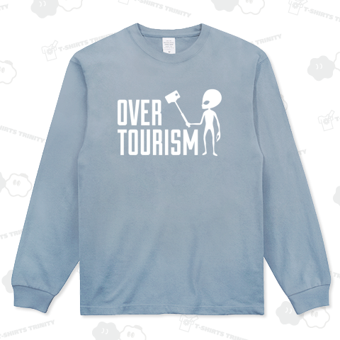 オーバーツーリズム(OVERTOURISM)文字白・エイリアン・自撮り