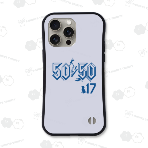 50-50(デコピン付)文字オールブルー【パロディー商品】50・50・流行語・野球デザイン