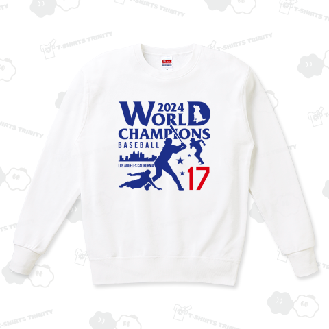 ワールドチャンピオンズ2024 BASEBALL(デコピン・文字ブルー)【パロディー商品】野球デザイン