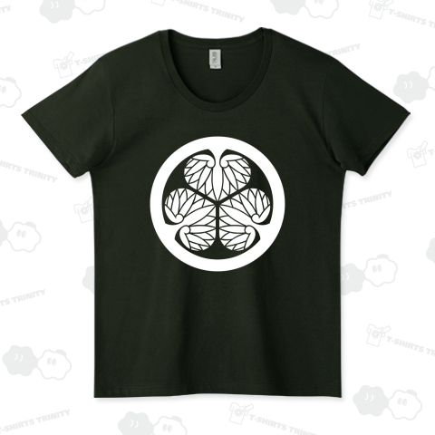 三つ葉葵(みつばあおい)徳川家康・徳川家家紋【家紋デザイン】カラー白