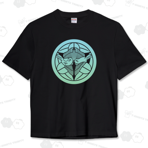 竹に二羽飛び雀・上杉謙信【家紋デザイン】グラデ