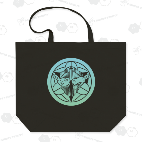 竹に二羽飛び雀・上杉謙信【家紋デザイン】グラデ