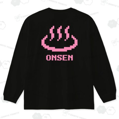 【背面】温泉マーク【かわいいドット絵】文字ピンク