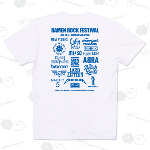 【背面】ラーメンロックフェスティバル【パロディー商品】文字ブルー