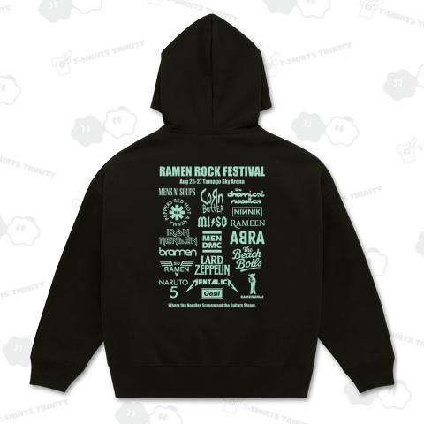 【背面】ラーメンロックフェスティバル【パロディー商品】文字ミントグリーン