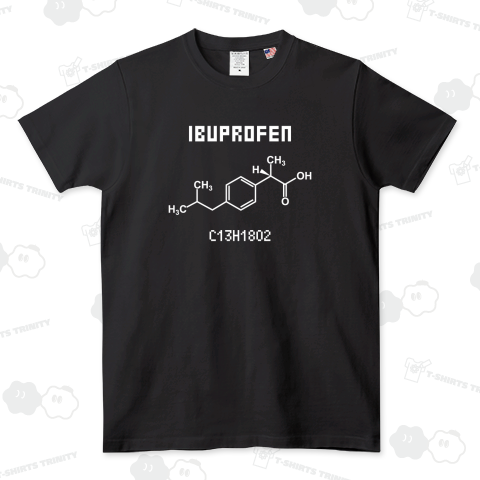 イブプロフェン【化学構造式】解熱鎮痛剤の成分・文字白