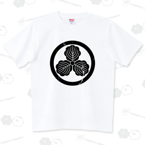 丸に三つ柏・島左近【戦国武将・家紋・グランジ加工タイプ】