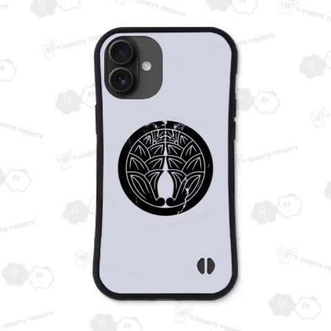 丸に抱き茗荷・川口宗勝【戦国武将・家紋・グランジ加工タイプ】