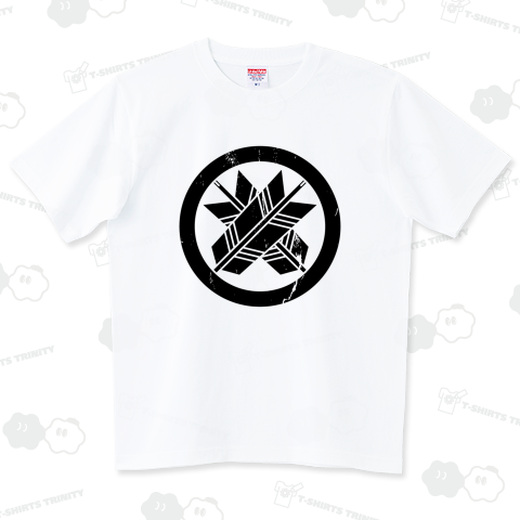 丸に違い矢・旗本久留氏【家紋・グランジ加工タイプ】