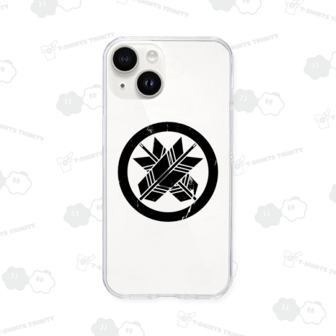 丸に違い矢・旗本久留氏【家紋・グランジ加工タイプ】