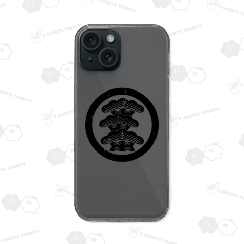 丸に左三階松・牛奥昌成【戦国武将・家紋・グランジ加工タイプ】