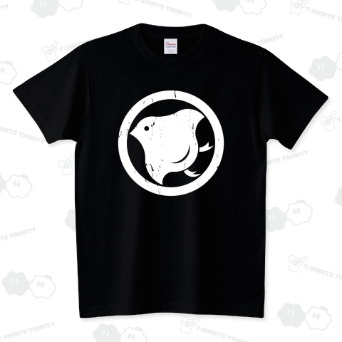 丸に千鳥【家紋・グランジ加工タイプ】