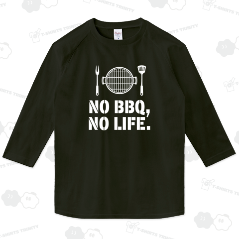 NO BBQ,NO LIFE.(ノーバーベキュー、ノーライフ)【バーベキュー・焼き肉デザイン】