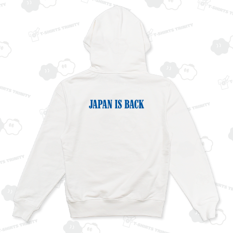 【背面】JAPAN IS BACK(ジャパン・イズ・バック)文字ブルー