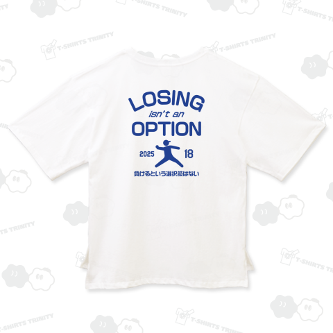 【背面】LOSING ISN'T AN OPTION・負けるという選択肢はない・かわいいピクトグラム【野球名言・流行語】文字ブルー