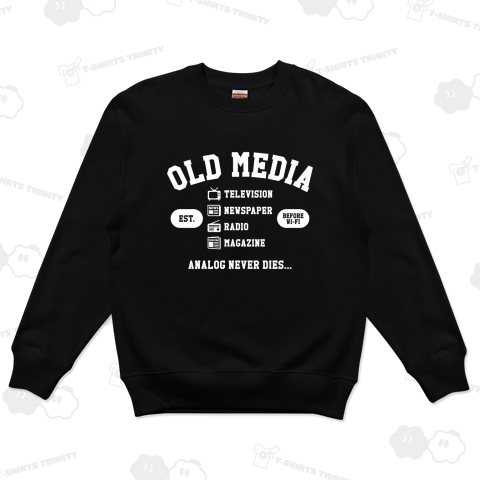 オールドメディア【流行語・カレッジ風デザイン】文字白