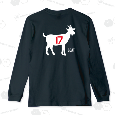 【背面】ゴート17(GOAT17・史上最高の17)【野球デザイン】山羊ホワイト