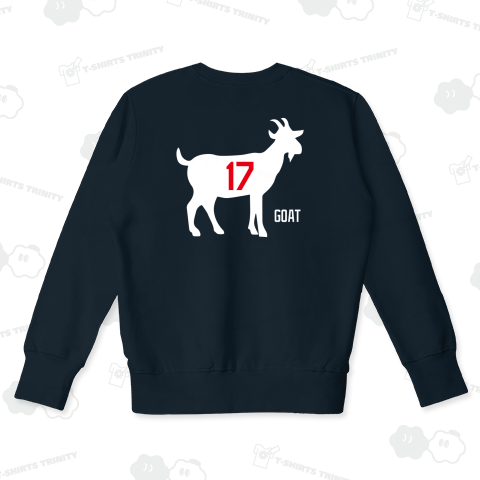 【背面】ゴート17(GOAT17・史上最高の17)【野球デザイン】山羊ホワイト