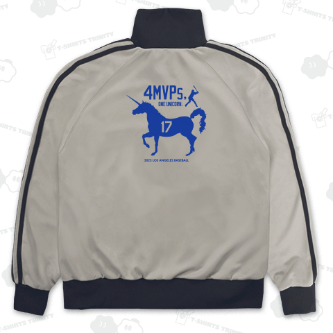 【背面】4MVPS,ONE UNICORN.(4度のMVP、1匹のユニコーン)【野球デザイン】文字ブルー