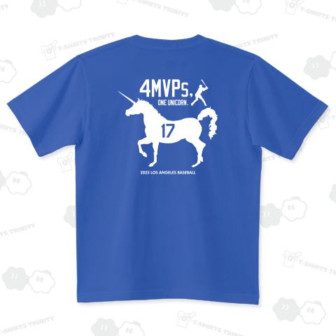【背面】4MVPS,ONE UNICORN.(4度のMVP、1匹のユニコーン)【野球デザイン】文字白