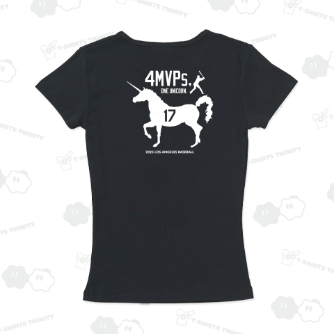 【背面】4MVPS,ONE UNICORN.(4度のMVP、1匹のユニコーン)【野球デザイン】文字白