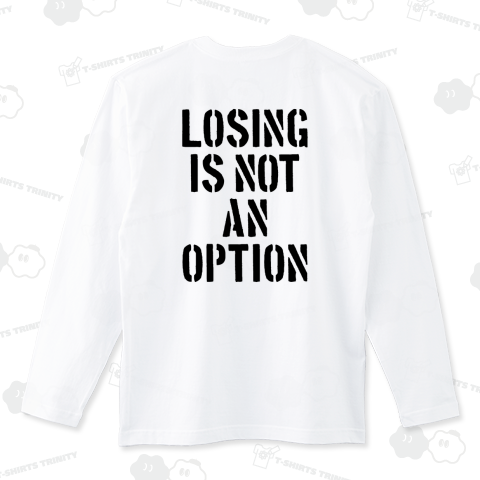 【背面】LOSING IS NOT AN OPTION・負けるという選択肢はない・ステンシルタイポグラフィー【野球名言・流行語】文字黒