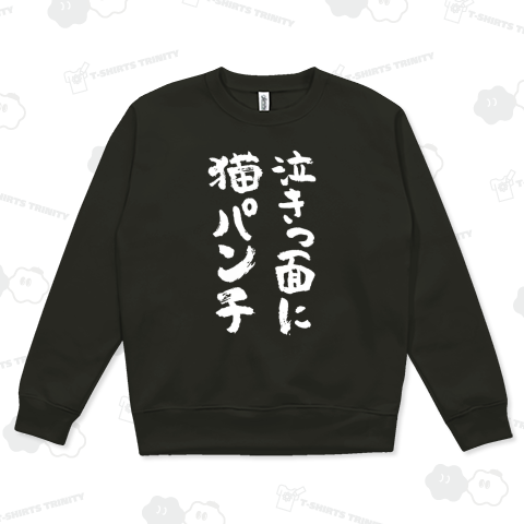 泣きっ面に猫パンチ ことわざジョーク おもしろ筆文字白