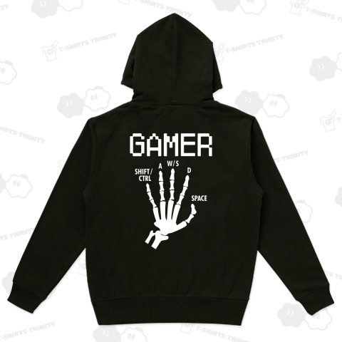 【背面】ゲーマー GAMER 文字白(マニアックデザイン)