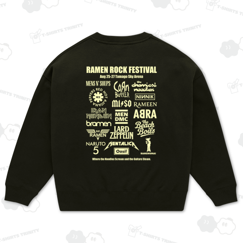 【背面】ラーメンロックフェスティバル【パロディー商品】文字クリームイエロー